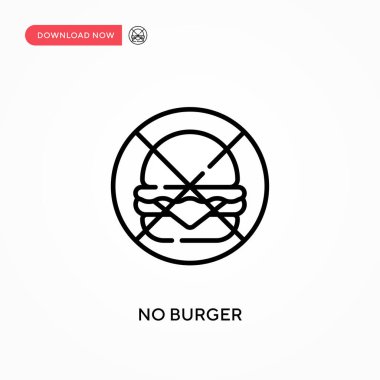 Hamburger yok. Basit vektör simgesi. Web sitesi veya mobil uygulama için modern, basit düz vektör çizimi