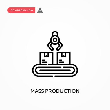 Seri üretim basit vektör simgesi. Web sitesi veya mobil uygulama için modern, basit düz vektör çizimi