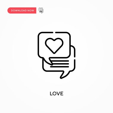 Love Simple vektör simgesi. Web sitesi veya mobil uygulama için modern, basit düz vektör çizimi