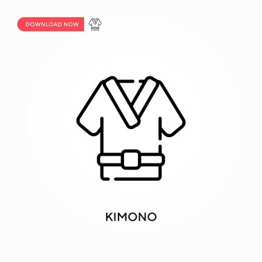 Kimono Basit vektör simgesi. Web sitesi veya mobil uygulama için modern, basit düz vektör çizimi