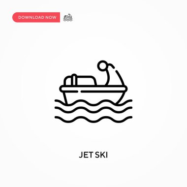 Jet ski Basit vektör simgesi. Web sitesi veya mobil uygulama için modern, basit düz vektör çizimi
