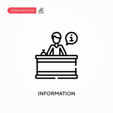 Bilgi basit vektör simgesi. Web sitesi veya mobil uygulama için modern, basit düz vektör çizimi