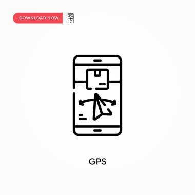 GPS basit vektör simgesi. Web sitesi veya mobil uygulama için modern, basit düz vektör çizimi