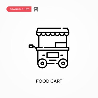 Yemek arabası basit vektör ikonu. Web sitesi veya mobil uygulama için modern, basit düz vektör çizimi