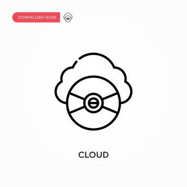 Bulut Basit vektör simgesi. Web sitesi veya mobil uygulama için modern, basit düz vektör çizimi