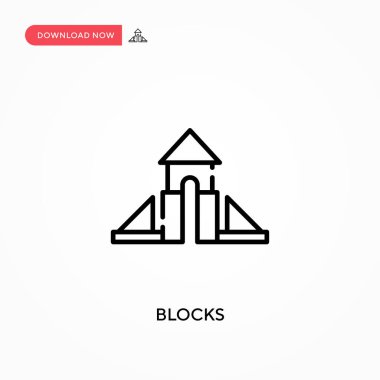 Basit vektör simgesini engeller. Web sitesi veya mobil uygulama için modern, basit düz vektör çizimi