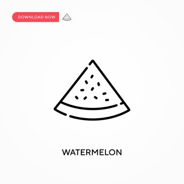 Karpuz basit vektör simgesi. Web sitesi veya mobil uygulama için modern, basit düz vektör çizimi