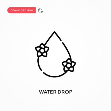 Su damlası basit vektör simgesi. Web sitesi veya mobil uygulama için modern, basit düz vektör çizimi