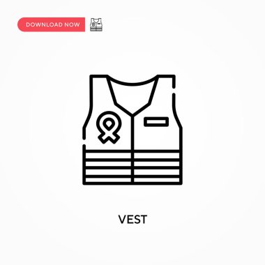 Yelek Basit vektör simgesi. Web sitesi veya mobil uygulama için modern, basit düz vektör çizimi