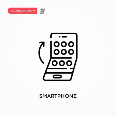 Akıllı telefon basit vektör simgesi. Web sitesi veya mobil uygulama için modern, basit düz vektör çizimi
