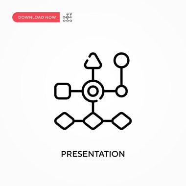 Sunum basit vektör simgesi. Web sitesi veya mobil uygulama için modern, basit düz vektör çizimi