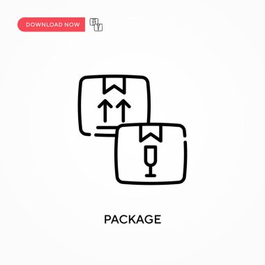 Paket Basit vektör simgesi. Web sitesi veya mobil uygulama için modern, basit düz vektör çizimi