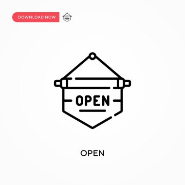 Basit vektör simgesini aç. Web sitesi veya mobil uygulama için modern, basit düz vektör çizimi