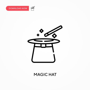 Sihirli şapka basit vektör simgesi. Web sitesi veya mobil uygulama için modern, basit düz vektör çizimi