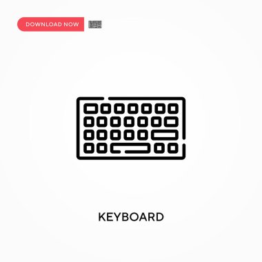 Klavye Basit vektör simgesi. Web sitesi veya mobil uygulama için modern, basit düz vektör çizimi