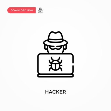 Hacker Basit vektör simgesi. Web sitesi veya mobil uygulama için modern, basit düz vektör çizimi