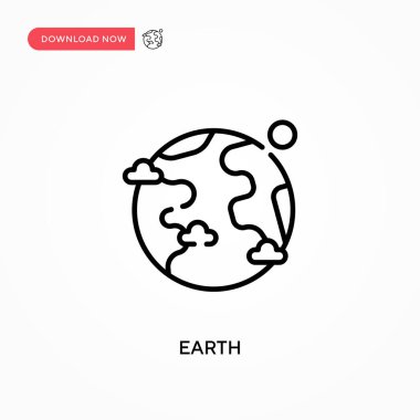 Dünya basit vektör simgesi. Web sitesi veya mobil uygulama için modern, basit düz vektör çizimi