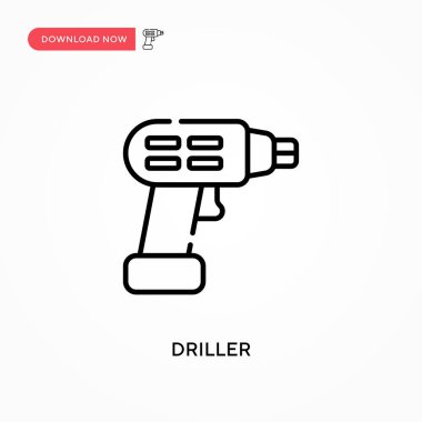 Matkap Basit vektör simgesi. Web sitesi veya mobil uygulama için modern, basit düz vektör çizimi