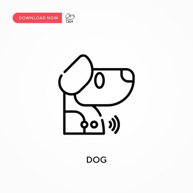 Köpek basit vektör simgesi. Web sitesi veya mobil uygulama için modern, basit düz vektör çizimi