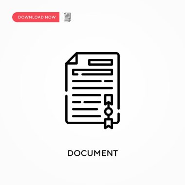 Belge Basit vektör simgesi. Web sitesi veya mobil uygulama için modern, basit düz vektör çizimi