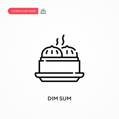 Dim sum basit vektör simgesi. Web sitesi veya mobil uygulama için modern, basit düz vektör çizimi