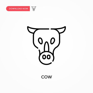 Basit İnek vektör simgesi. Web sitesi veya mobil uygulama için modern, basit düz vektör çizimi