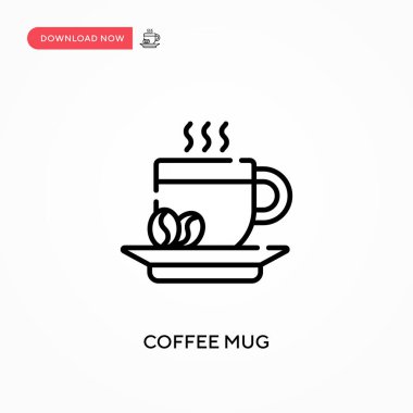 Kahve fincanı basit vektör ikonu. Web sitesi veya mobil uygulama için modern, basit düz vektör çizimi