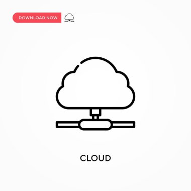 Bulut Basit vektör simgesi. Web sitesi veya mobil uygulama için modern, basit düz vektör çizimi