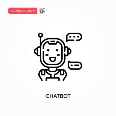 Chatbot Basit vektör simgesi. Web sitesi veya mobil uygulama için modern, basit düz vektör çizimi