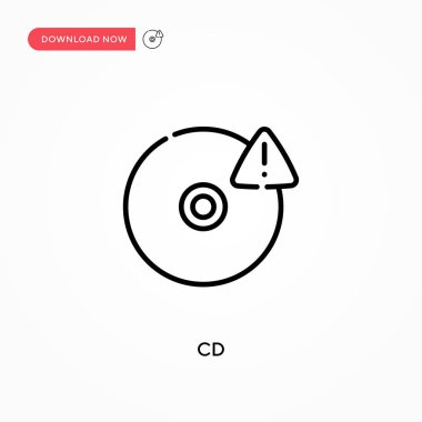 Cd Basit vektör simgesi. Web sitesi veya mobil uygulama için modern, basit düz vektör çizimi