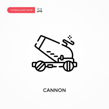 Cannon Basit vektör simgesi. Web sitesi veya mobil uygulama için modern, basit düz vektör çizimi