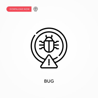 Bug Basit vektör simgesi. Web sitesi veya mobil uygulama için modern, basit düz vektör çizimi