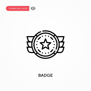 Rozet Basit vektör simgesi. Web sitesi veya mobil uygulama için modern, basit düz vektör çizimi