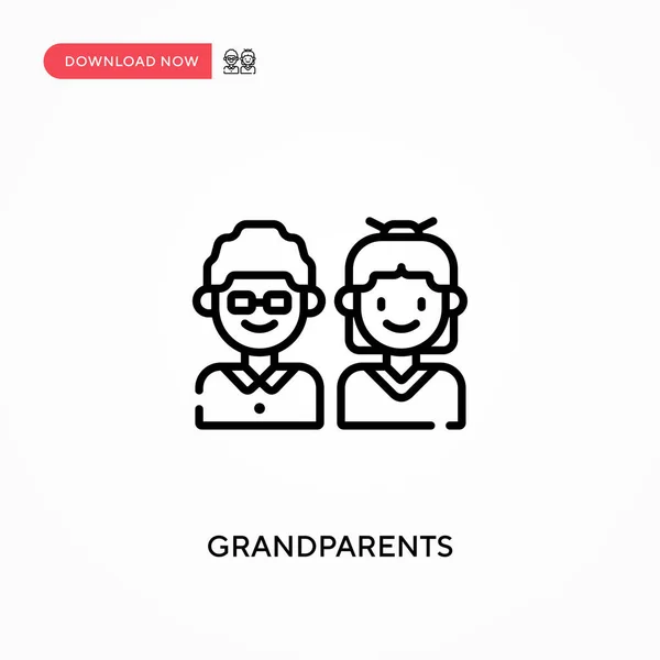 Grandparents Simple Vector Icon Modern Simple Flat Vector Illustration Web — Stock Vector