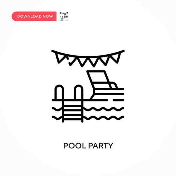 Pool Party Einfaches Vektor Symbol Moderne Einfache Flache Vektordarstellung Für — Stockvektor