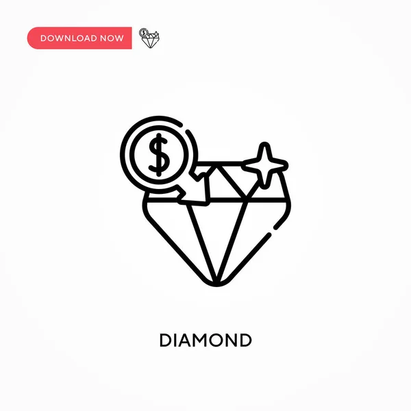 Diamond Simple Vektor Icon Moderne Einfache Flache Vektordarstellung Für Website — Stockvektor