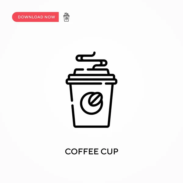 コーヒーカップシンプルなベクトルアイコン ウェブサイトやモバイルアプリのための現代的でシンプルなフラットベクトルイラスト — ストックベクタ