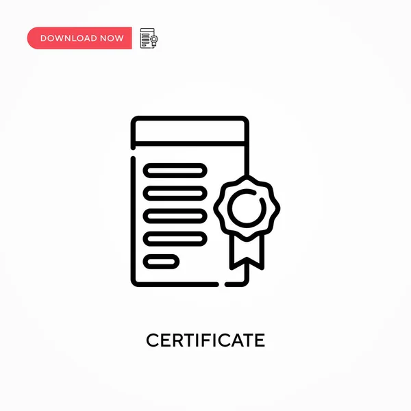 Certificato Icona Semplice Del Vettore Moderna Semplice Illustrazione Vettoriale Piatta — Vettoriale Stock