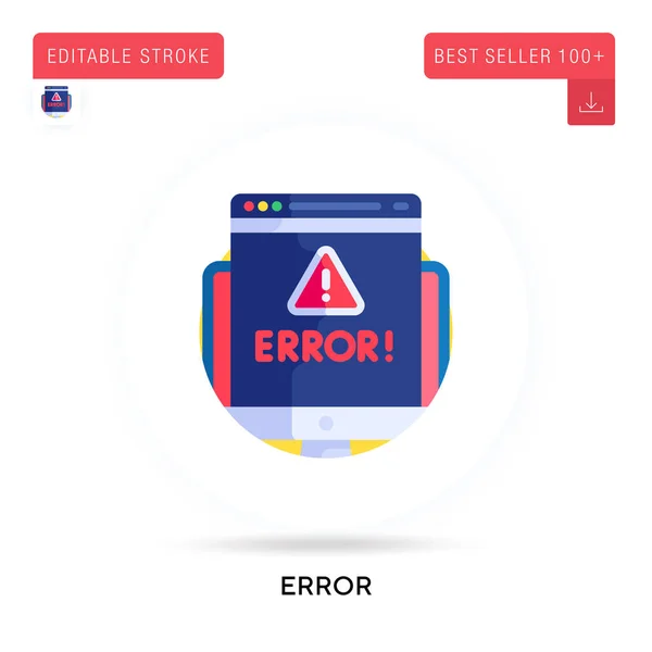 Chyba Detailní Kruhové Ploché Vektorové Ikony Vektorové Izolované Koncepční Metafory — Stockový vektor