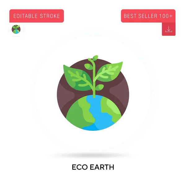 Eco Terra Detalhado Ícone Vetorial Plano Circular Ilustrações Metáfora Conceito —  Vetores de Stock