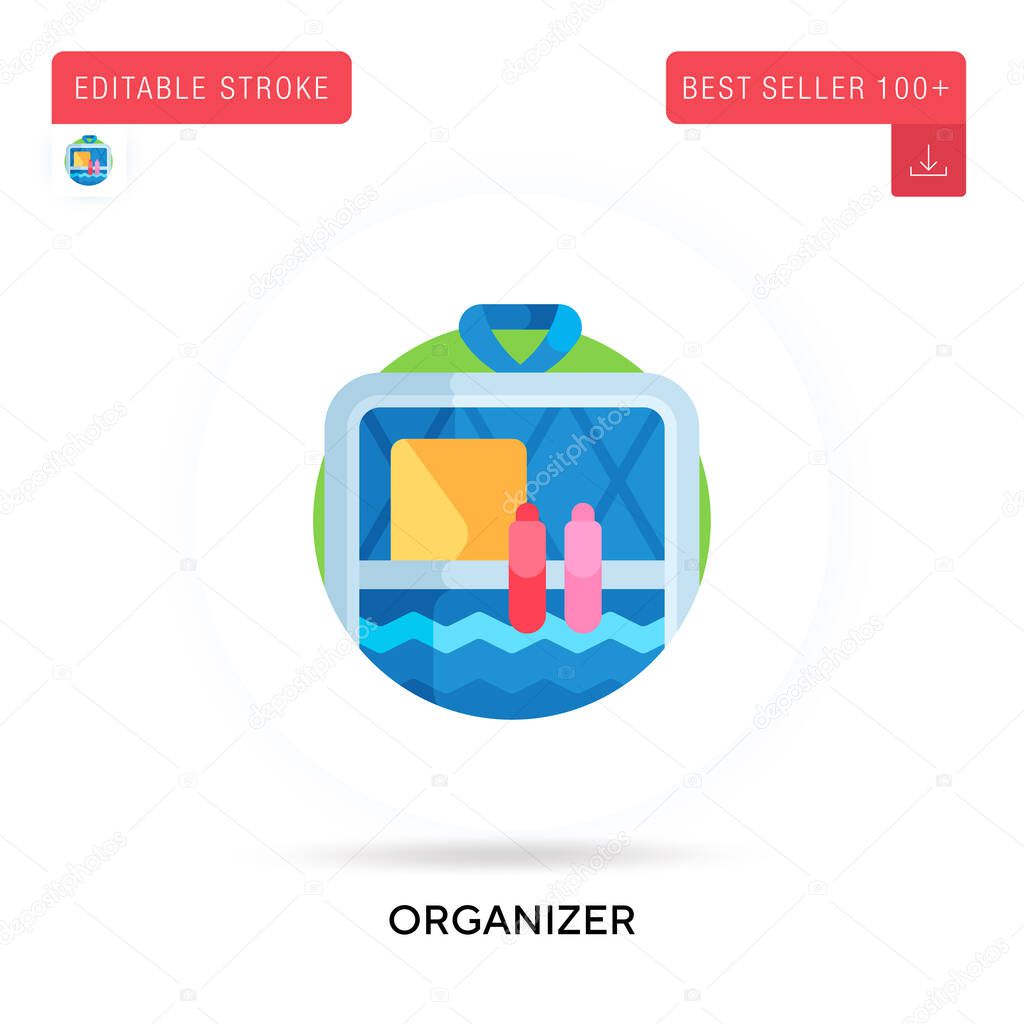 Organizer detailed circular flat vector icon. Vector isolated concept metaphor illustrations.
