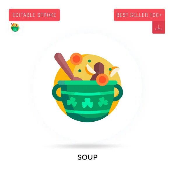 Soup detailed circular flat vector icon. Vector isolated concept metaphor illustrations. — Stock Illustration Soup Detailed Circular Flat Vector Icon Vector Isolated Concept Metaphor Royalty Free Stock Illustrations