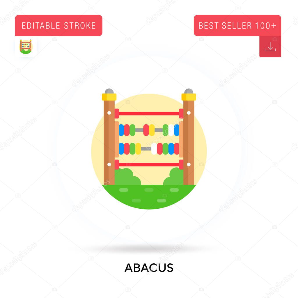 Abacus detailed circular flat vector icon. Vector isolated concept metaphor illustrations.