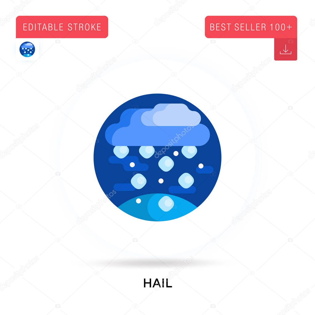 Hail detailed circular flat vector icon. Vector isolated concept metaphor illustrations.