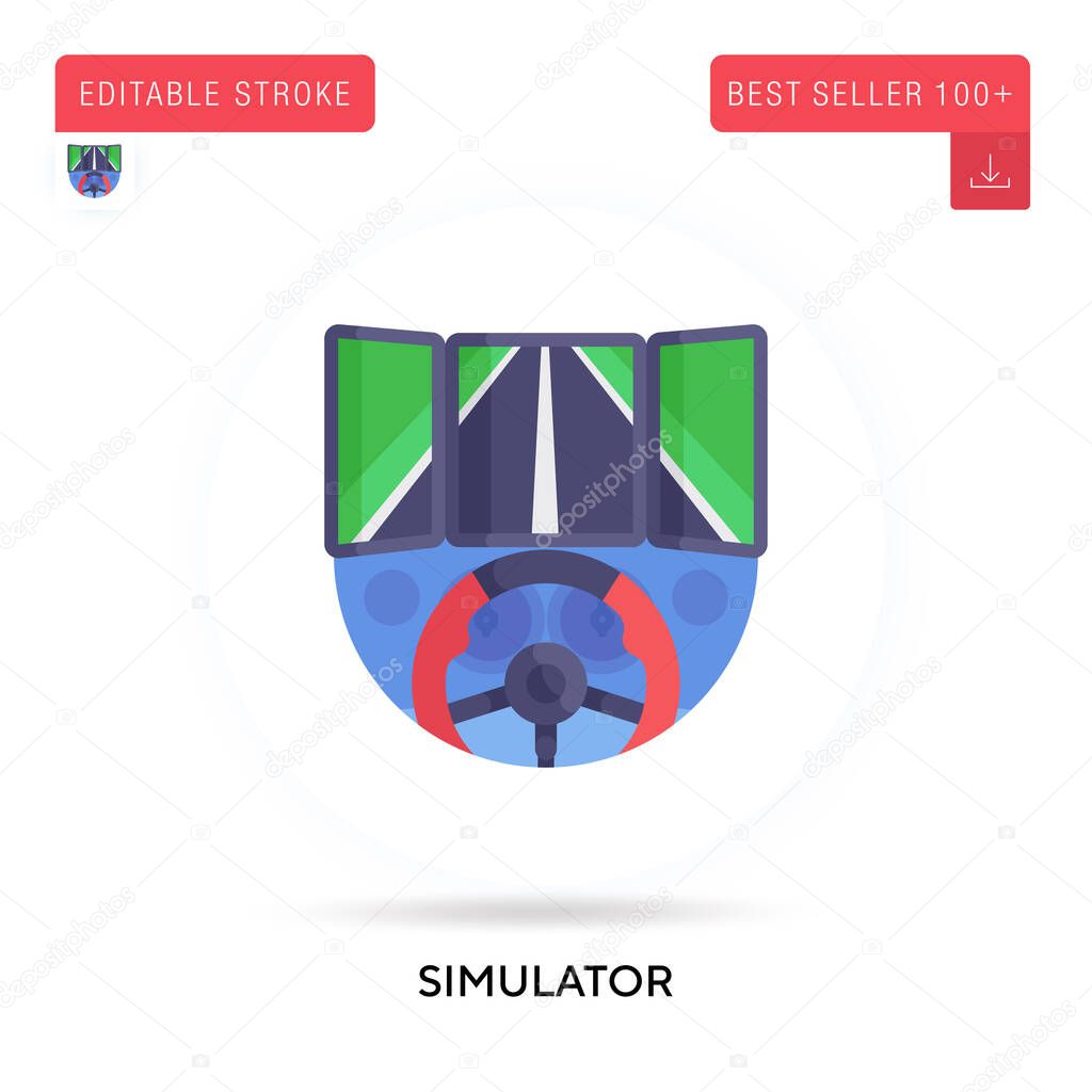 Simulator detailed circular flat vector icon. Vector isolated concept metaphor illustrations.