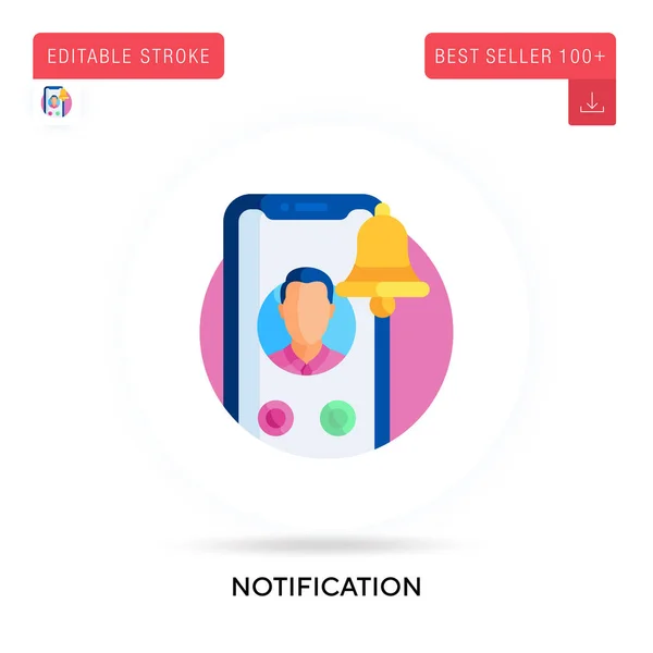 Notificação Detalhada Ícone Vetorial Plano Circular Ilustrações Metáfora Conceito Isolado — Vetor de Stock