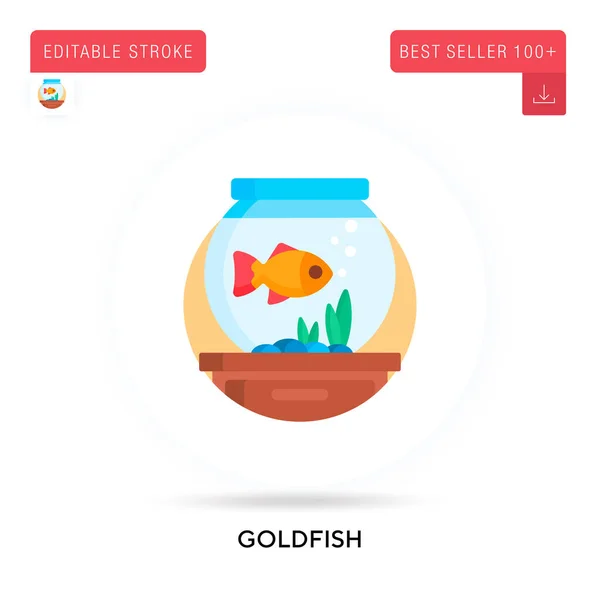 Goldfish Detallado Icono Vector Plano Circular Ilustraciones Metáforas Conceptuales Aisladas — Archivo Imágenes Vectoriales