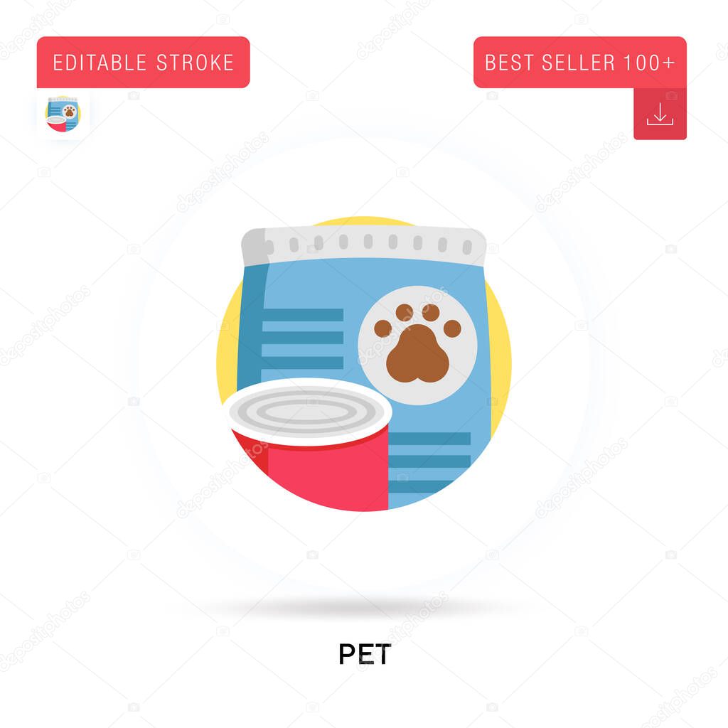 Pet detailed circular flat vector icon. Vector isolated concept metaphor illustrations.