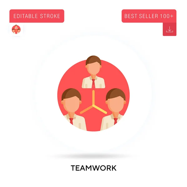 Trabajo Equipo Detallado Icono Vector Plano Circular Ilustraciones Metáforas Conceptuales — Archivo Imágenes Vectoriales