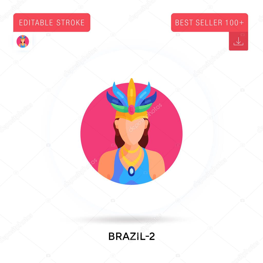 Brazil-2 detailed circular flat vector icon. Vector isolated concept metaphor illustrations.